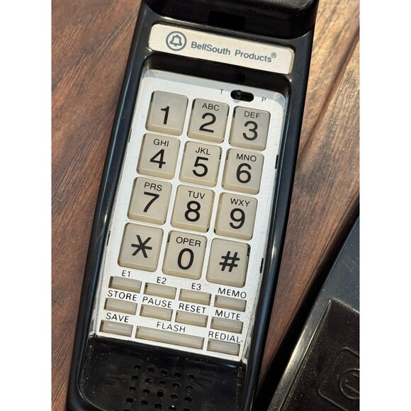 Vintage MCM BellSouth Model 475 Black Landline Corded Telephone Pall Table Prop - Picture 7 of 7